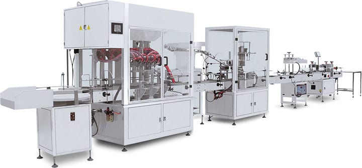 Automatic filling machine in the yogurt production line