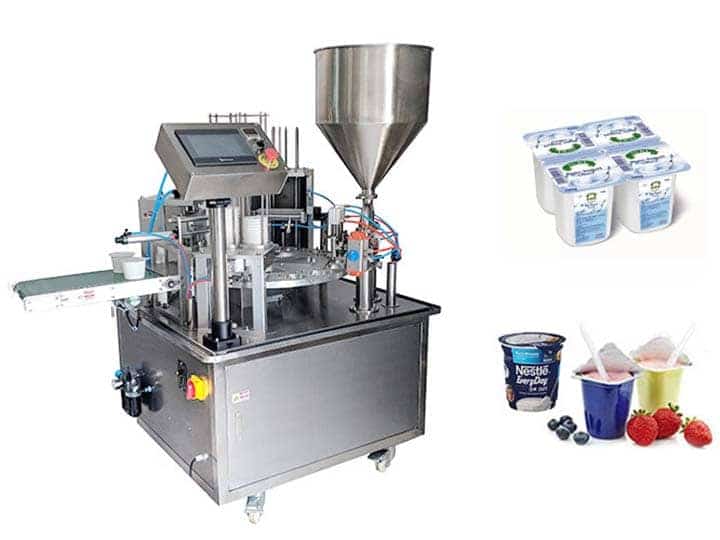 yogurt packing machine in the production line